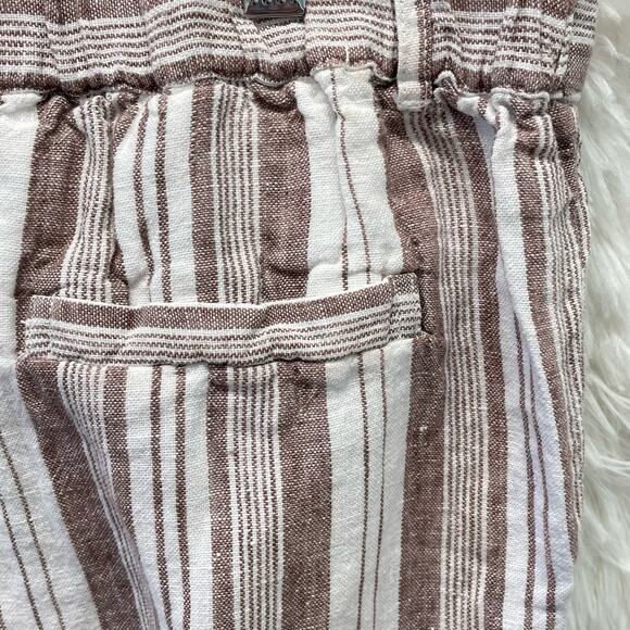 Garnet Hill Linen Striped Pants Cream and Rust Size 10 - Picture 5 of 10